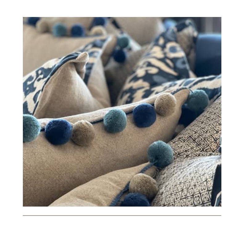 Hand-finished cushions at The Workshop